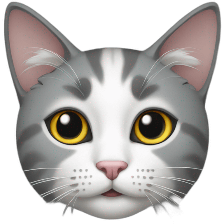 Grey and white cat emoji