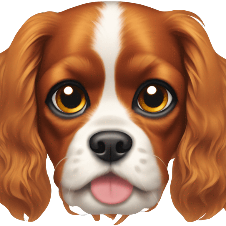 Cavalier King Charles spaniel with a spot on his forehead emoji