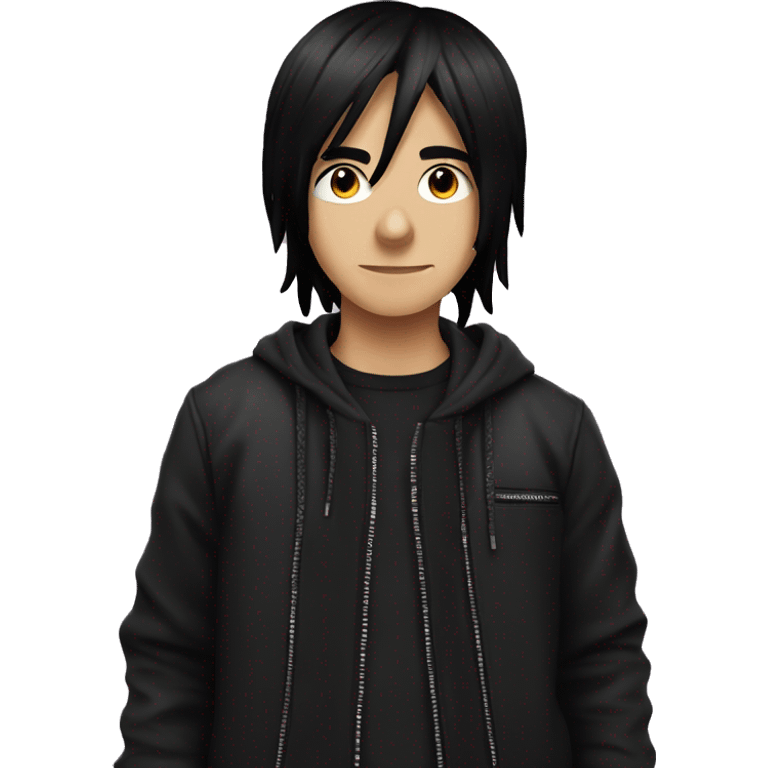 an emo kid name jack  with black hair and he is on kids emoji