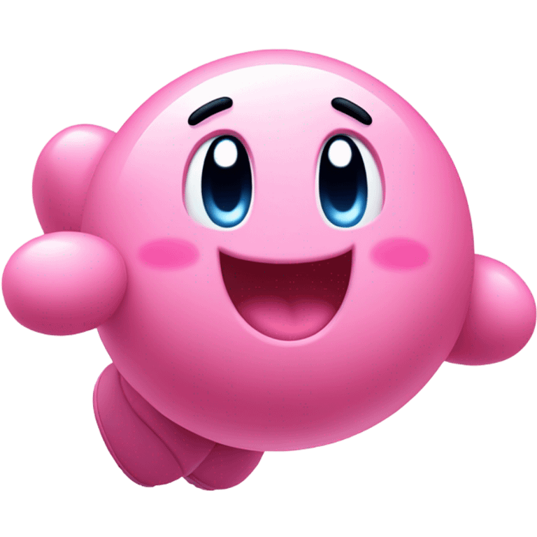 cute classic Kirby jumping emoji