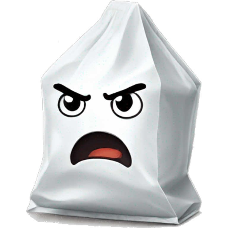 salt packet with a angry expression emoji