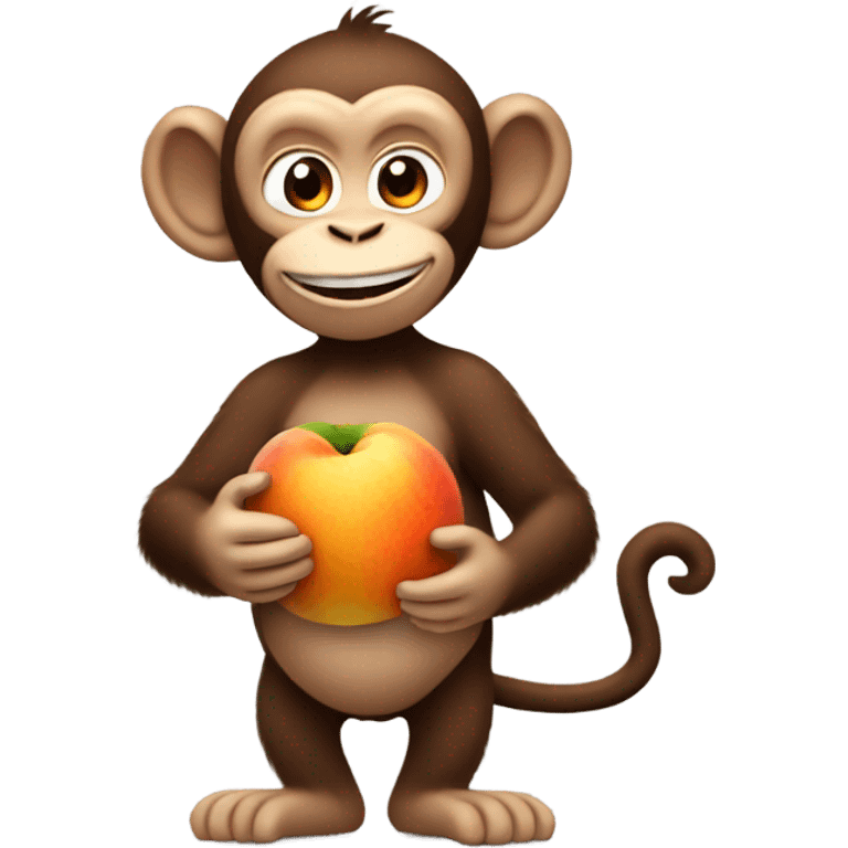 Monkey smiling with peach emoji