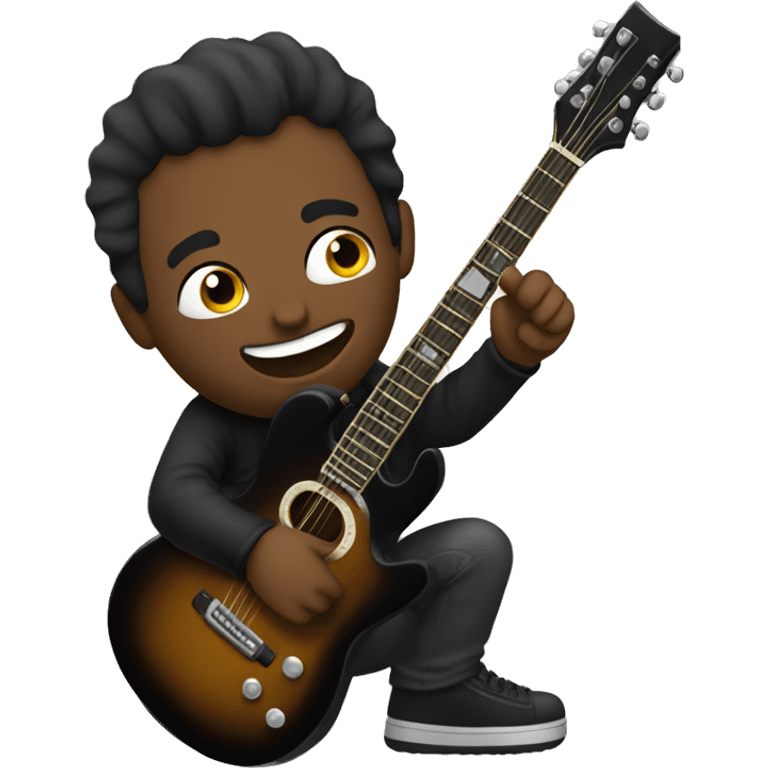 um emoji dark de uma guitarra emoji