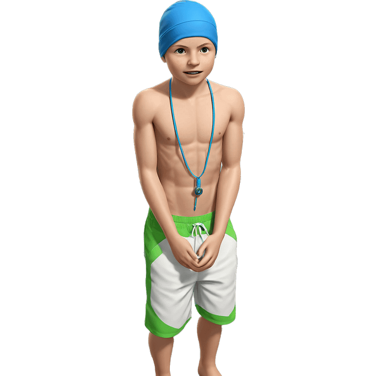 shirtless boy at the pool emoji