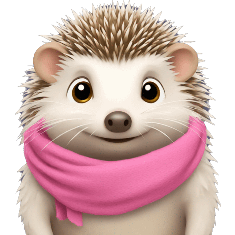 hedgehog with pink scarf emoji