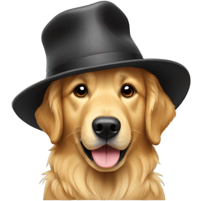 Golden retriever with a hat on  emoji