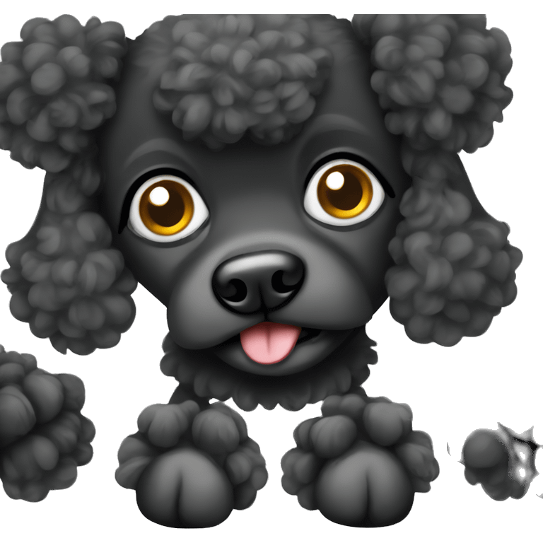 grumpy black toy poodle dog emoji