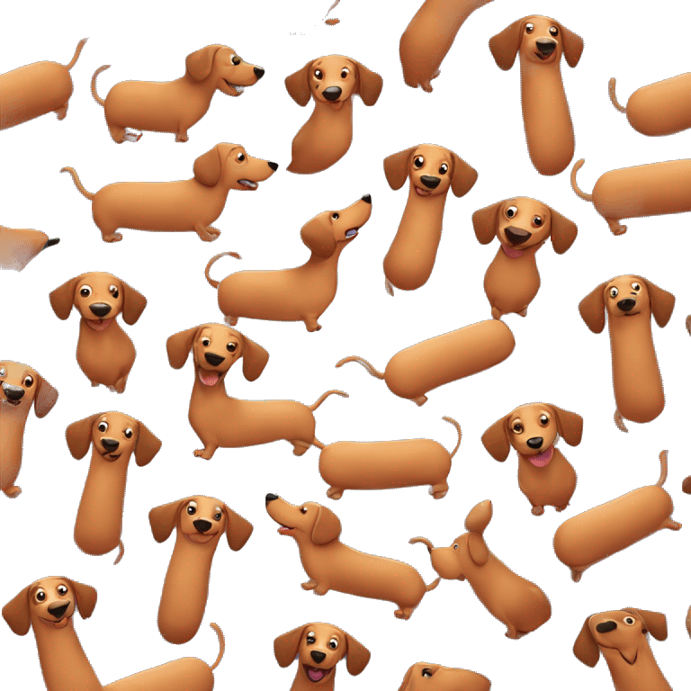 Sausage dog with smile emoji