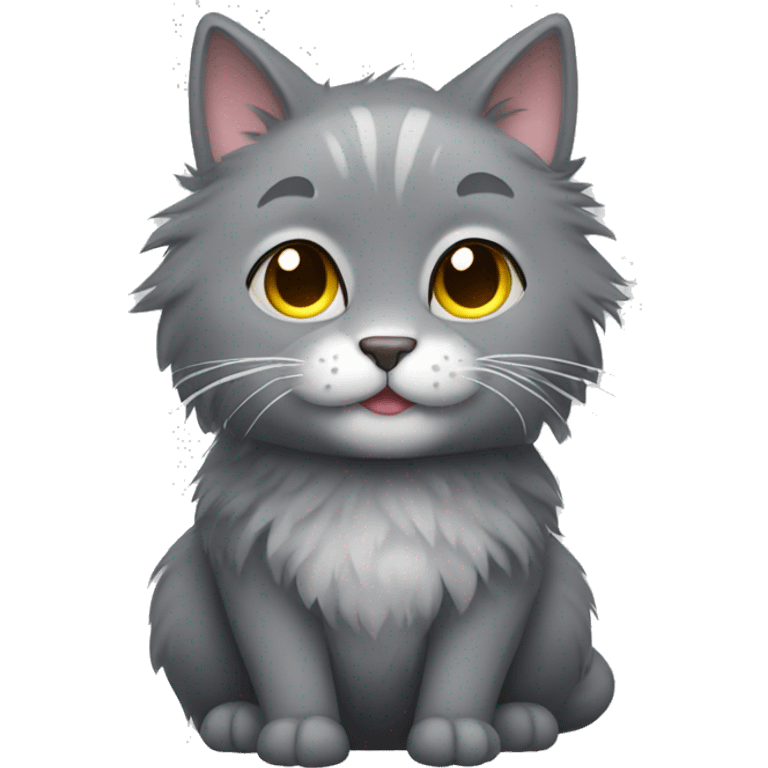 Gray fluffy cat emoji