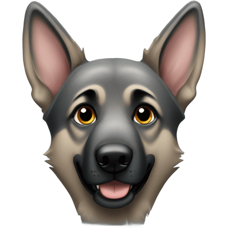 Grey German Shepherd with down ears emoji