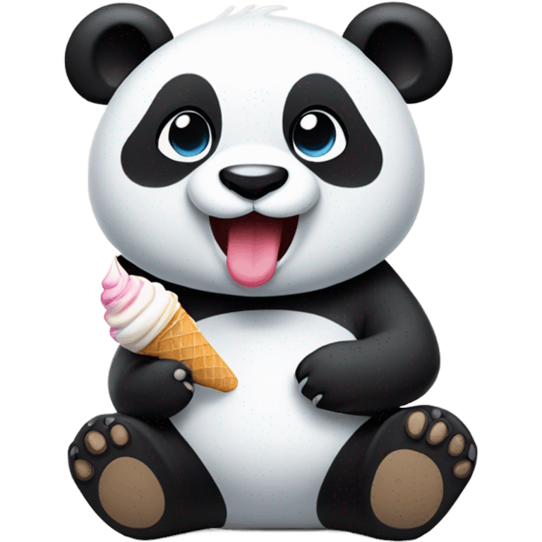 Panda eating ice cream emoji