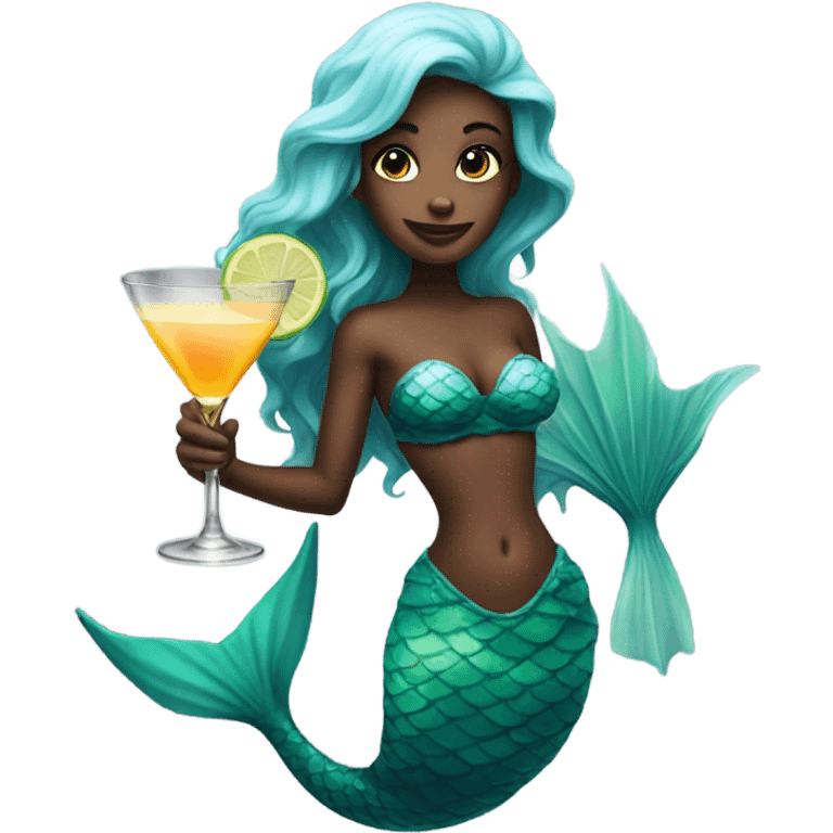 Mermaid holding a cocktail  emoji