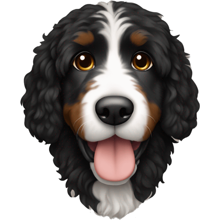 black bernedoodle with brown eyebrows emoji