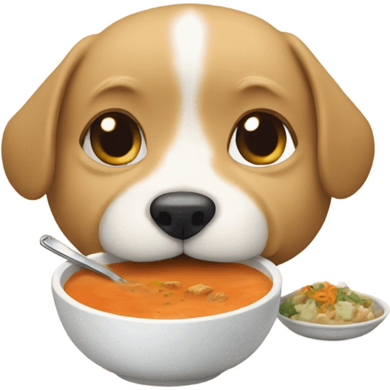 Dog eating soup emoji