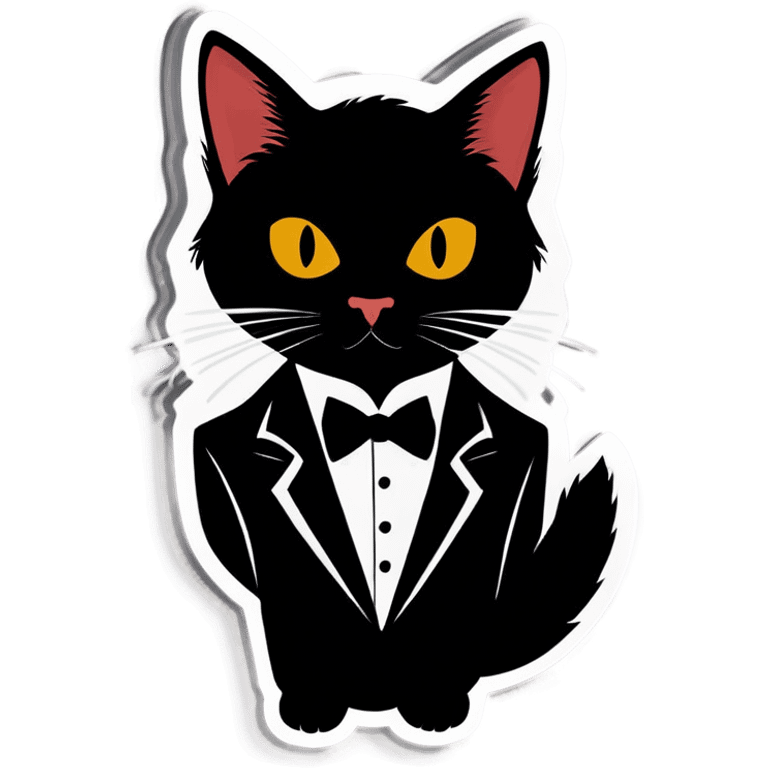 Black cat James bond like  emoji