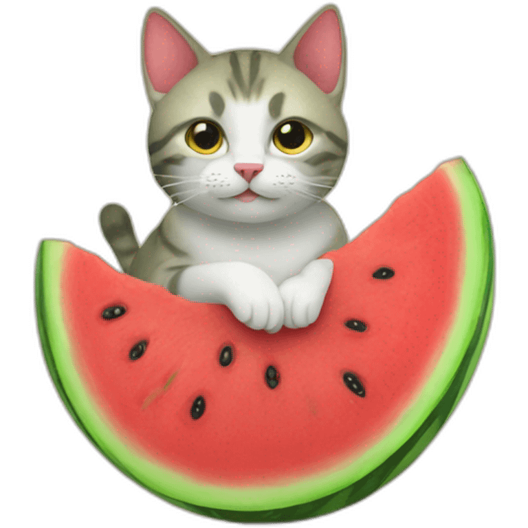 Watermelon cat  emoji