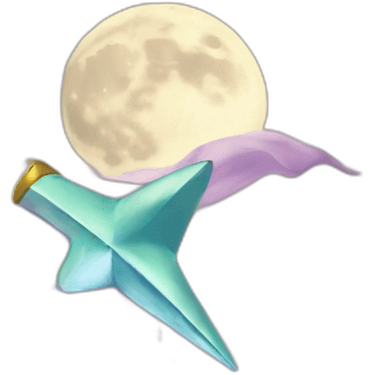 Shooting star with the moon emoji