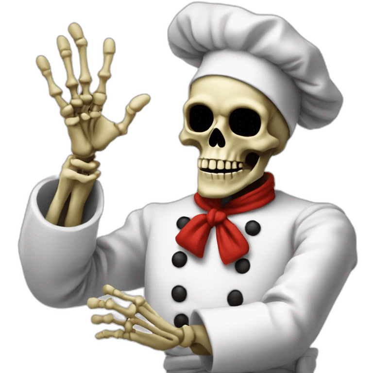 skeleton Chef blowing Kiss with Italian hand emoji