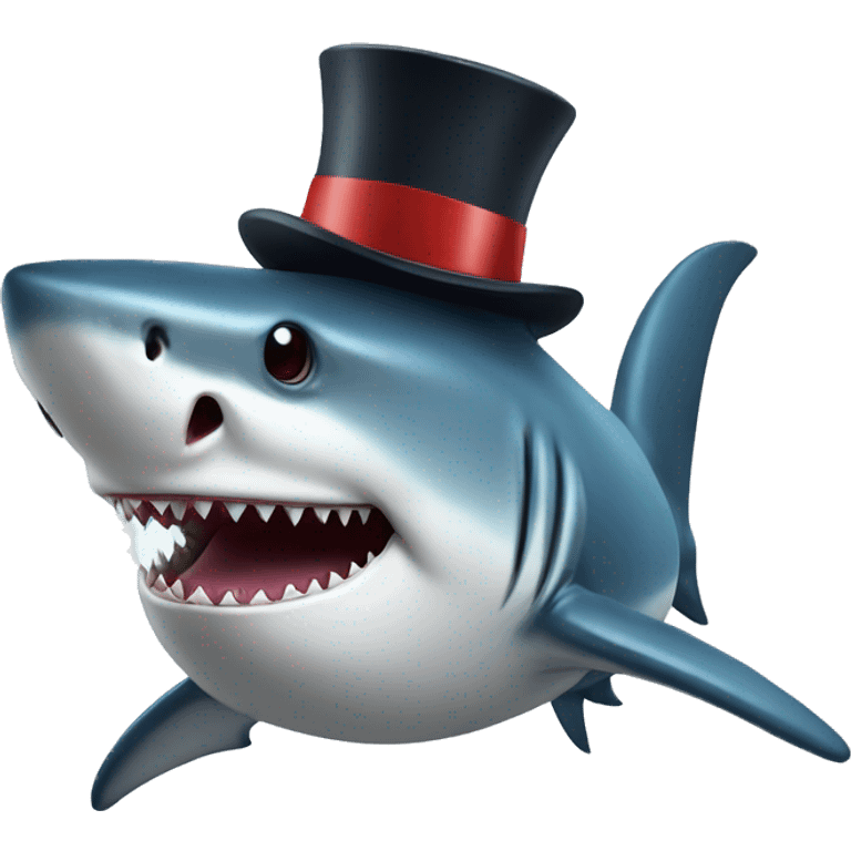 Shark with a top hat emoji