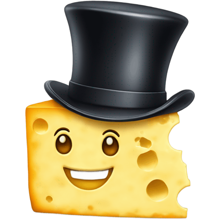 Cheese smiling wearing a top hat emoji