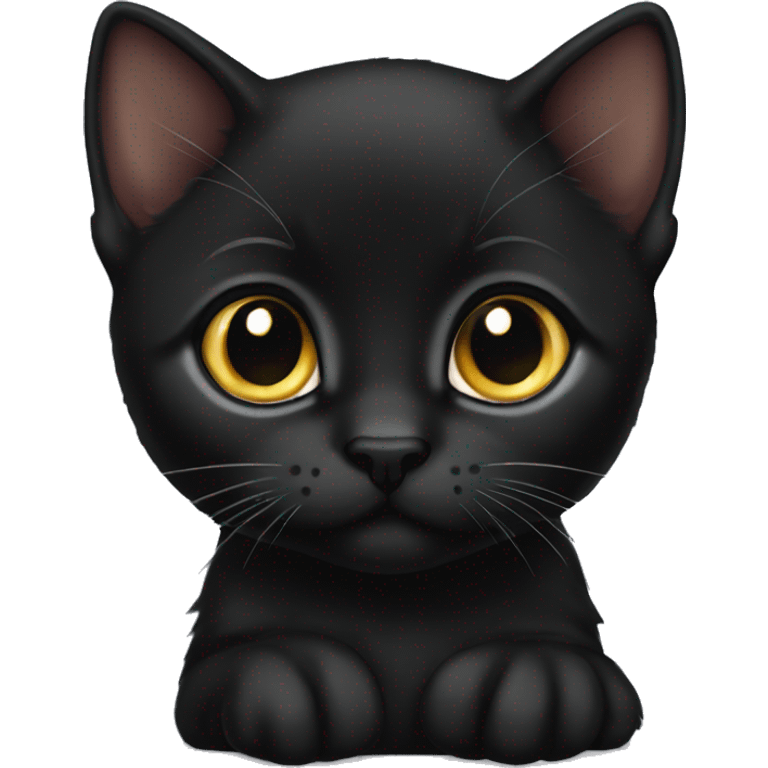 Black Bombay kitten  emoji