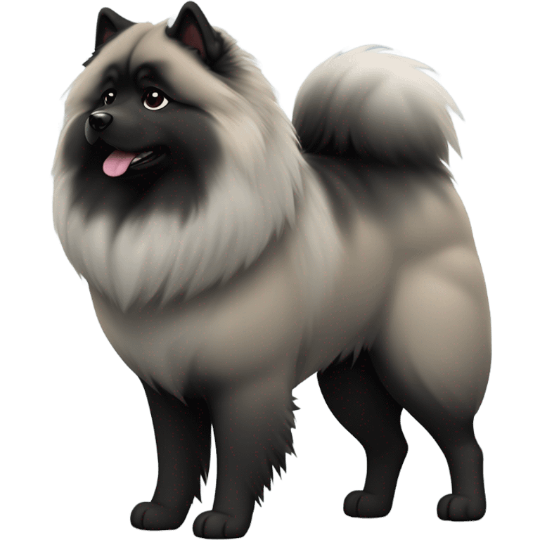 Grey and black  eurasier emoji