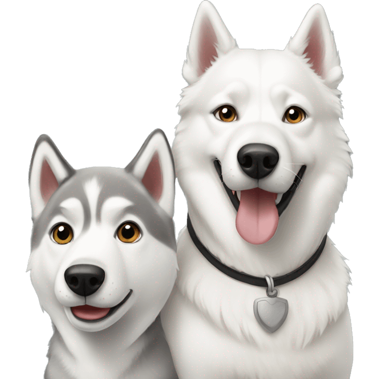 White Husky and Australian  emoji