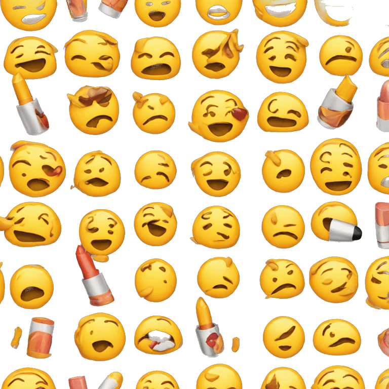  yellow emoji applying lipstick emoji