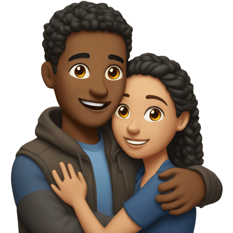 Mixed couple love emoji