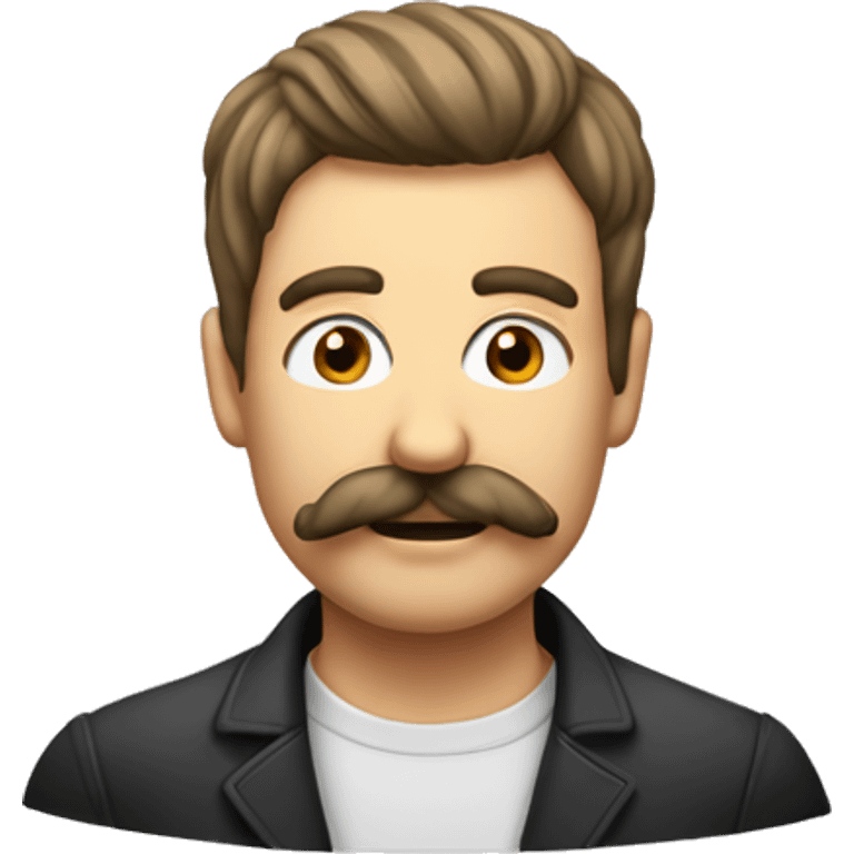 Homme moustachus avec cheveux cour emoji