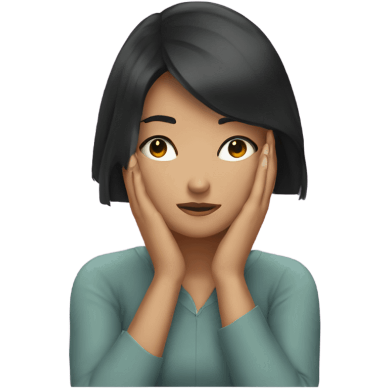 Girl with black hair doing face palm emoji