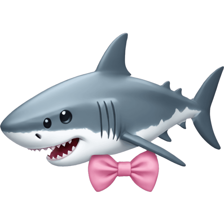 Shark with a light pink bow  emoji