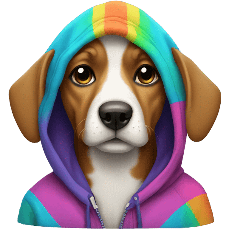 Dog wearing a hoodie emoji