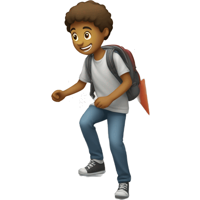 a student making a step upstairs emoji