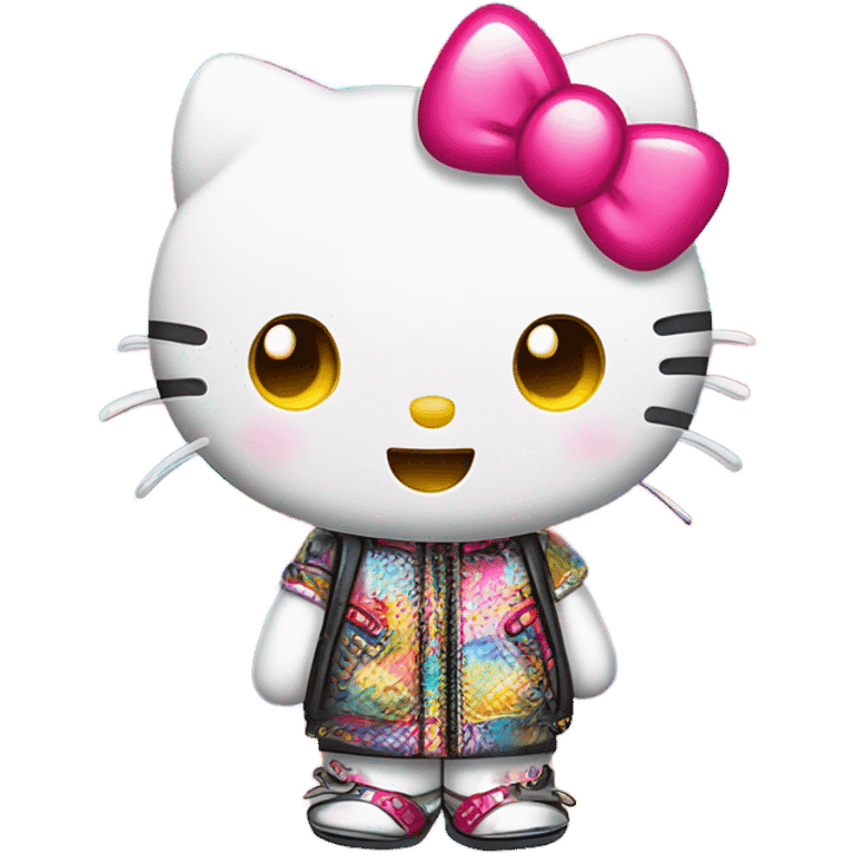 Hello kitty in y2k clothing emoji