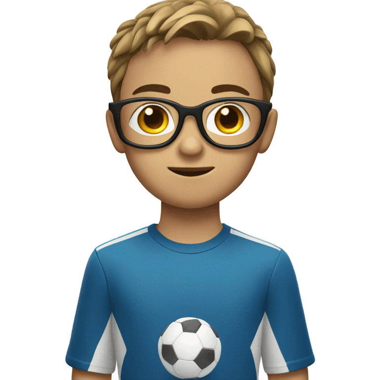 Boy with glasses playing sport emoji