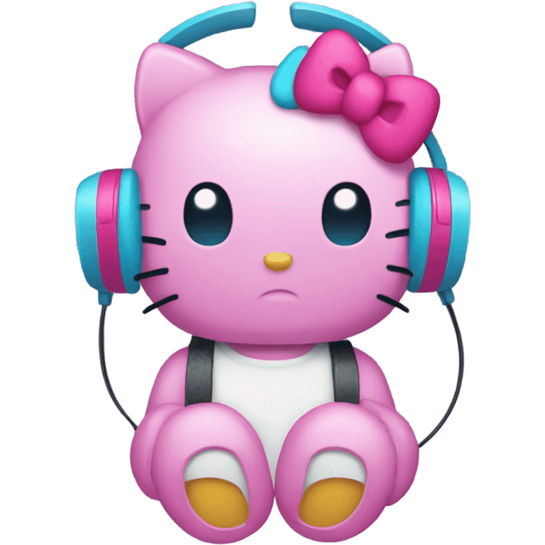 Hello kitty with headphones  emoji