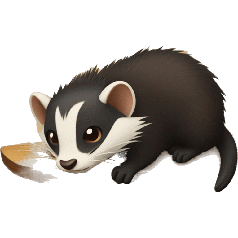 Stuffed Polecat on a plank emoji