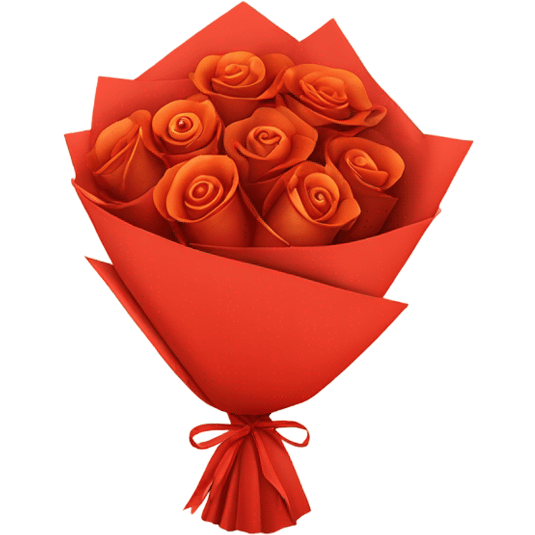 orange light shades  Rose bouquet with red wrap paper  emoji