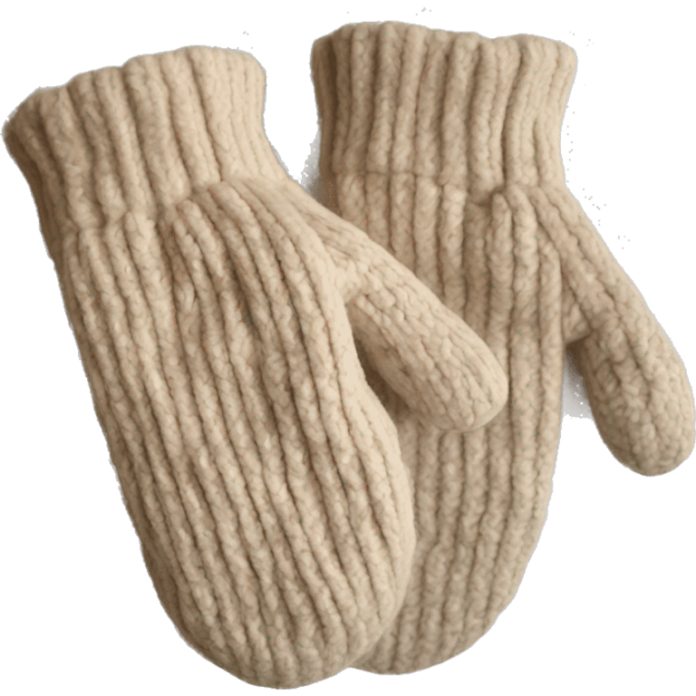 Beige cozy mittens  emoji