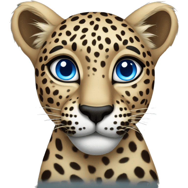 leopard with blue eyes  emoji