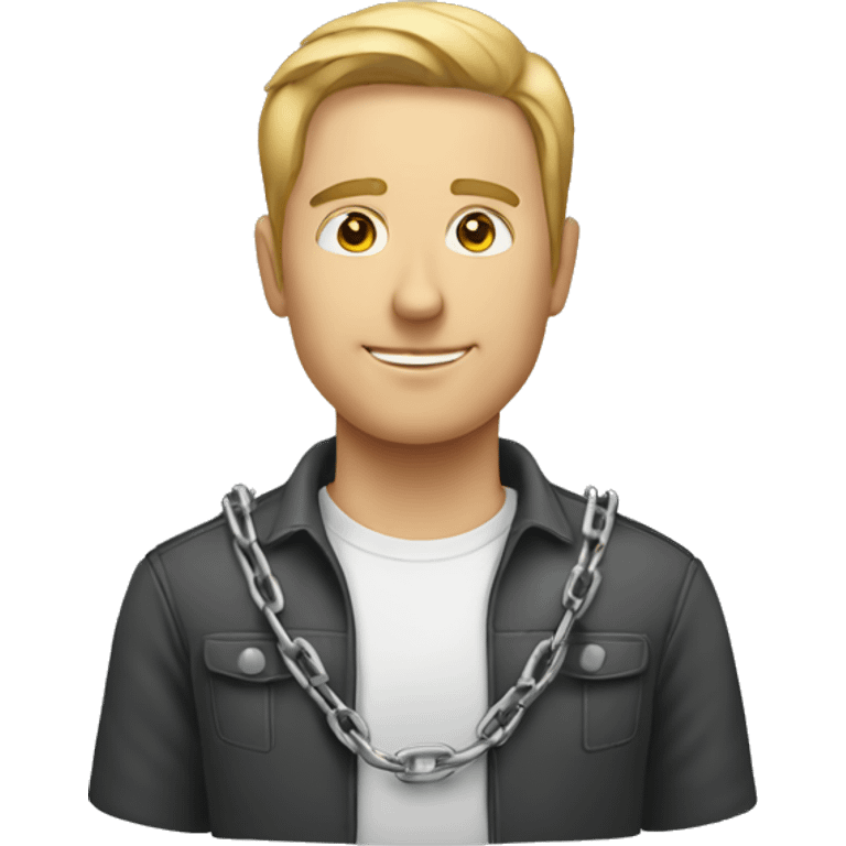 white male icon of people standing horizontally in a chain emoji