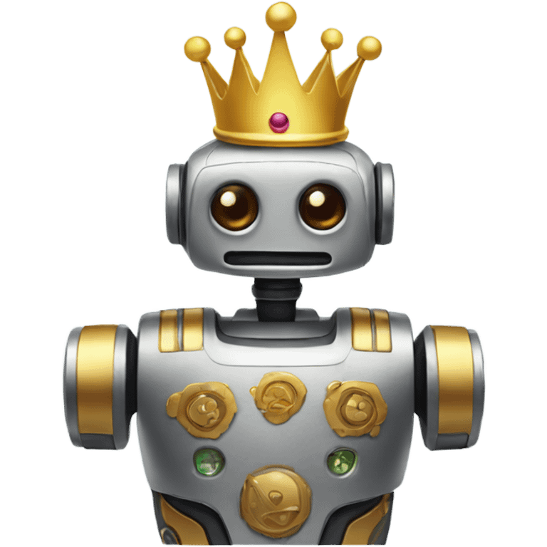 Robot wearing a crown emoji