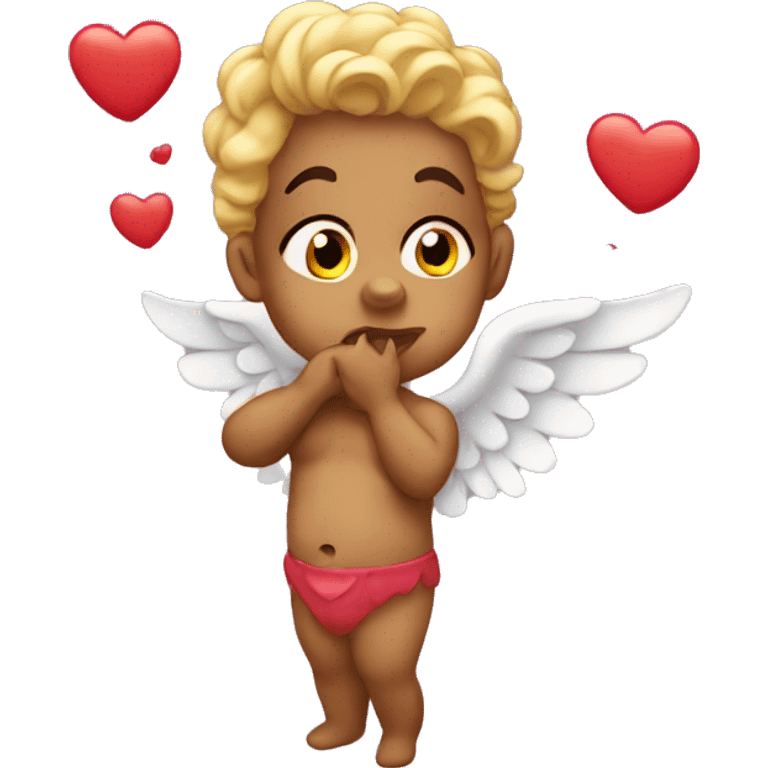 Cupid blowing kiss emoji