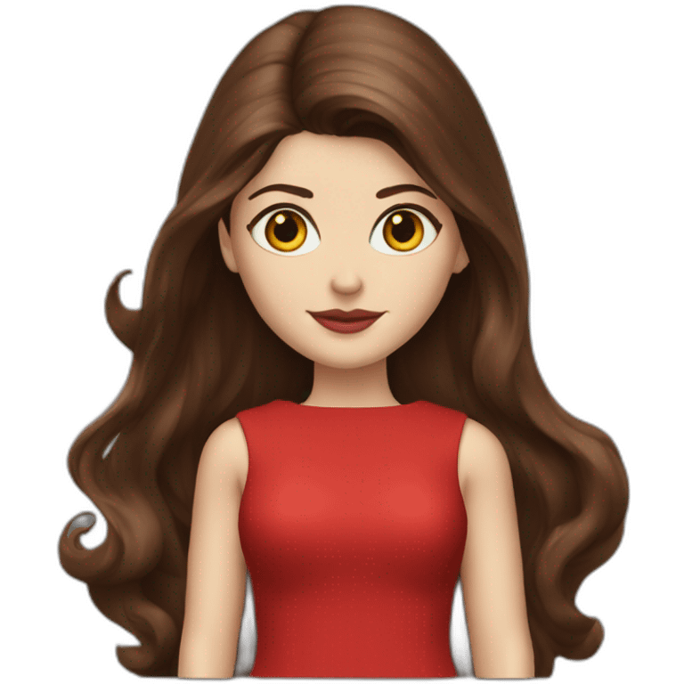 Alexandra Daddario red dress emoji