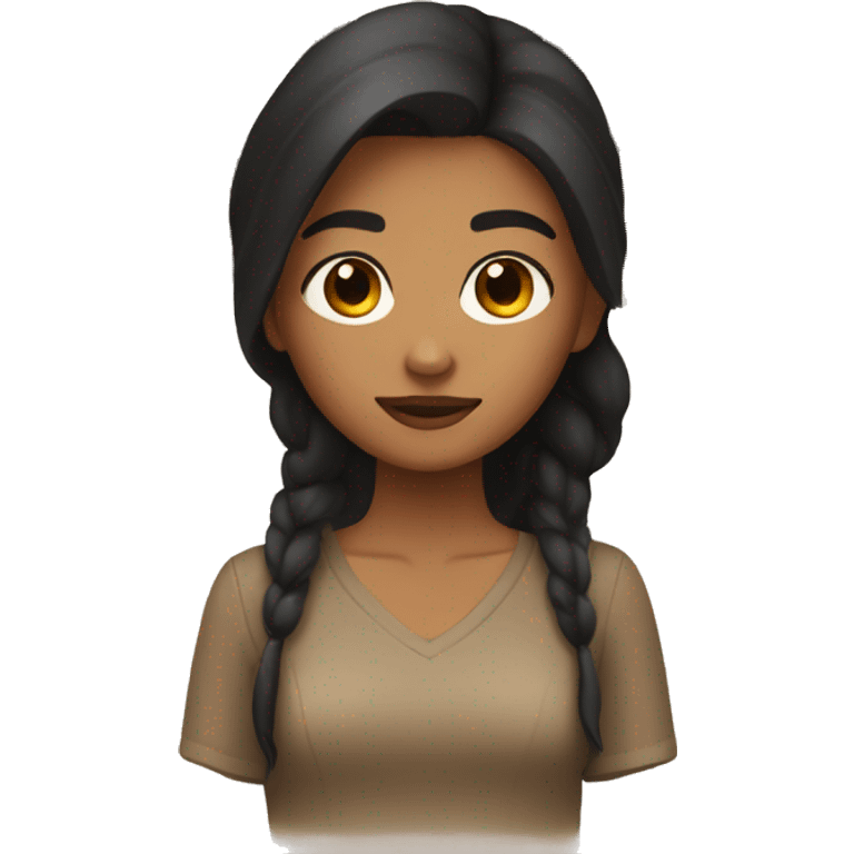 Girl with tan skin, dark hair and fall vibes emoji