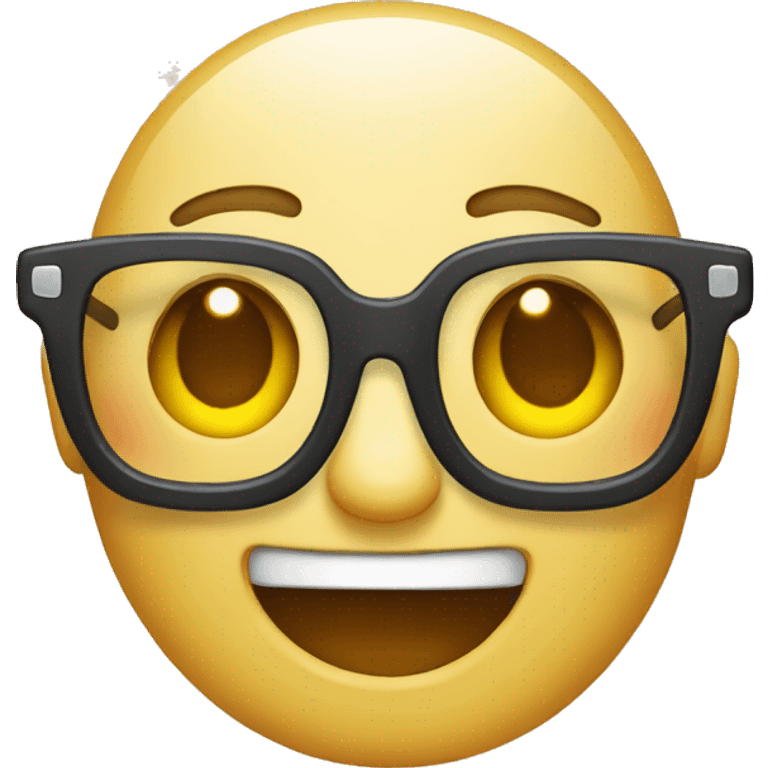 Emoji with glasses and braces emoji