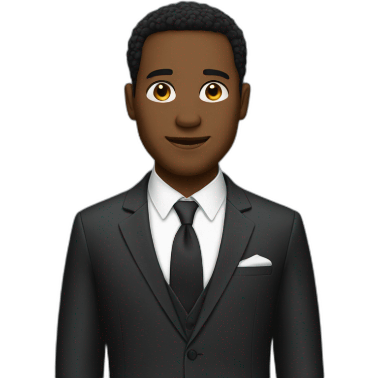 black men with suit emoji