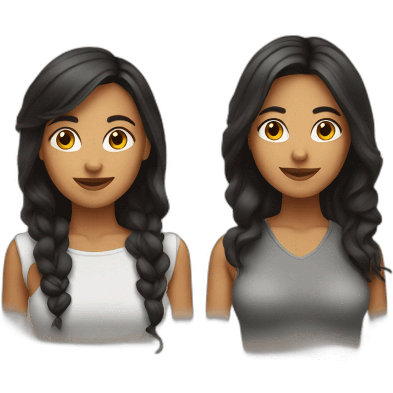 3 latin female friends emoji