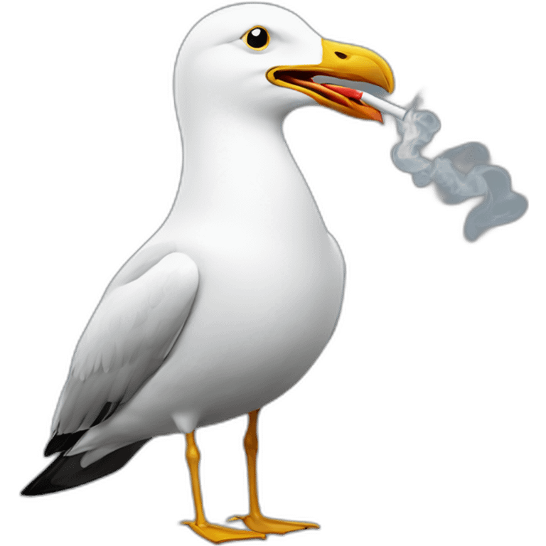 Seagull smoking a cigarette emoji